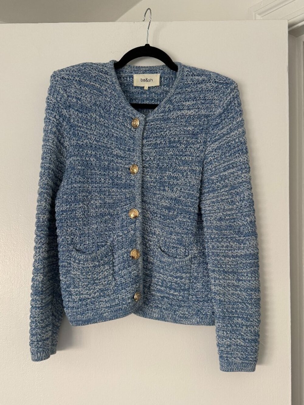Ba&Sh - Blue Knitted Cardigan, size US4; orig $395